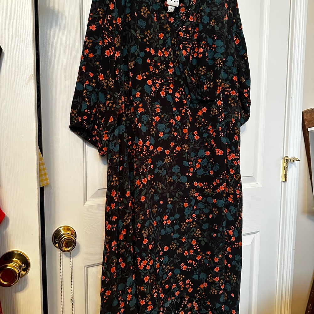Floral Black Dress